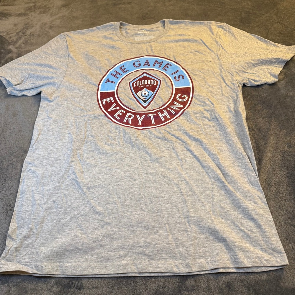 Fanatics Colorado Rapids T Shirt Gray The Game is Everything Soccer Mens Large